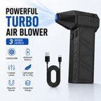 Powerful Turbo Air Blower 130000RPM Cordless Dust Cleaner With 4000mAh Battery, 3 Speed Levels, Magnetic Nozzle For Home
