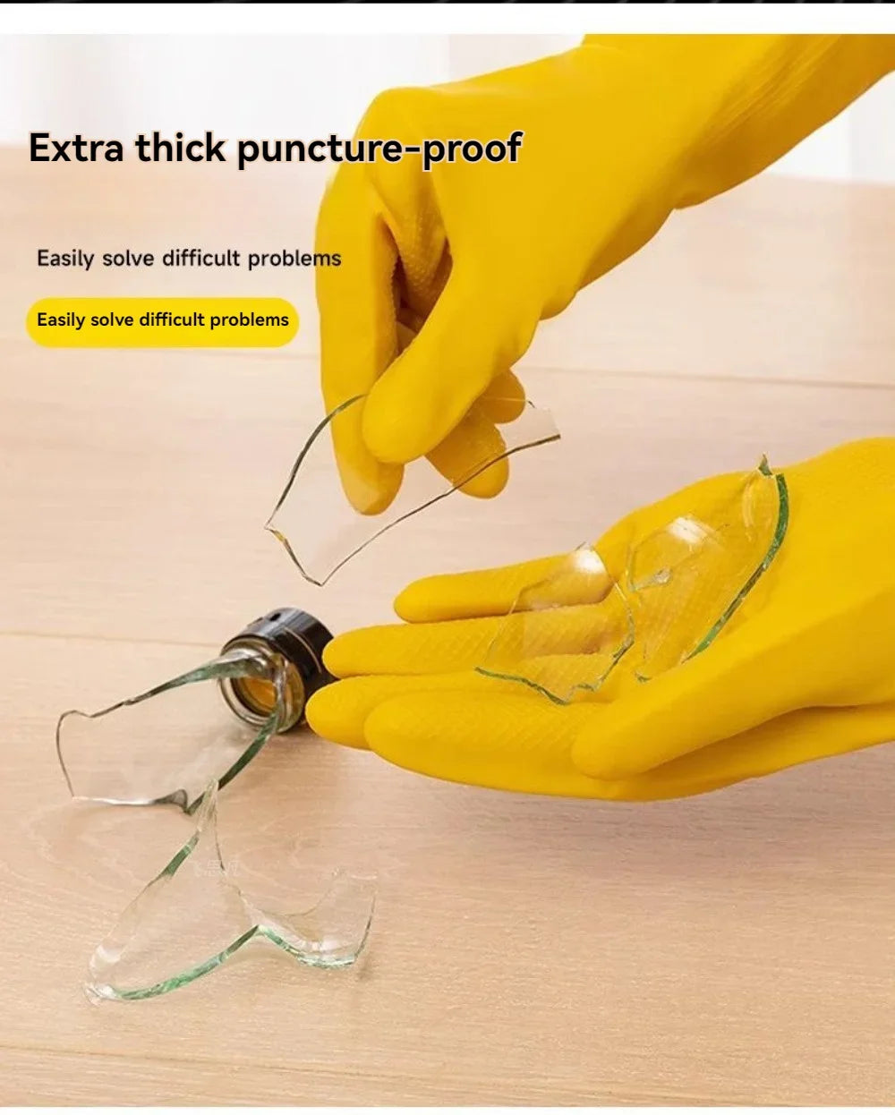 【Top Quality】Latex Glove Rubber Household Kitchen Thickened Acid and Alkali Resistant Latex Gloves Wholesale Dishwashing Laundry
