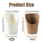 25/50PCS Disposable Slanted Mouth Paper Cups Suitable  Waffle Biscuit Handheld French Fry Cups Disposable Thick Kraft Paper Cups