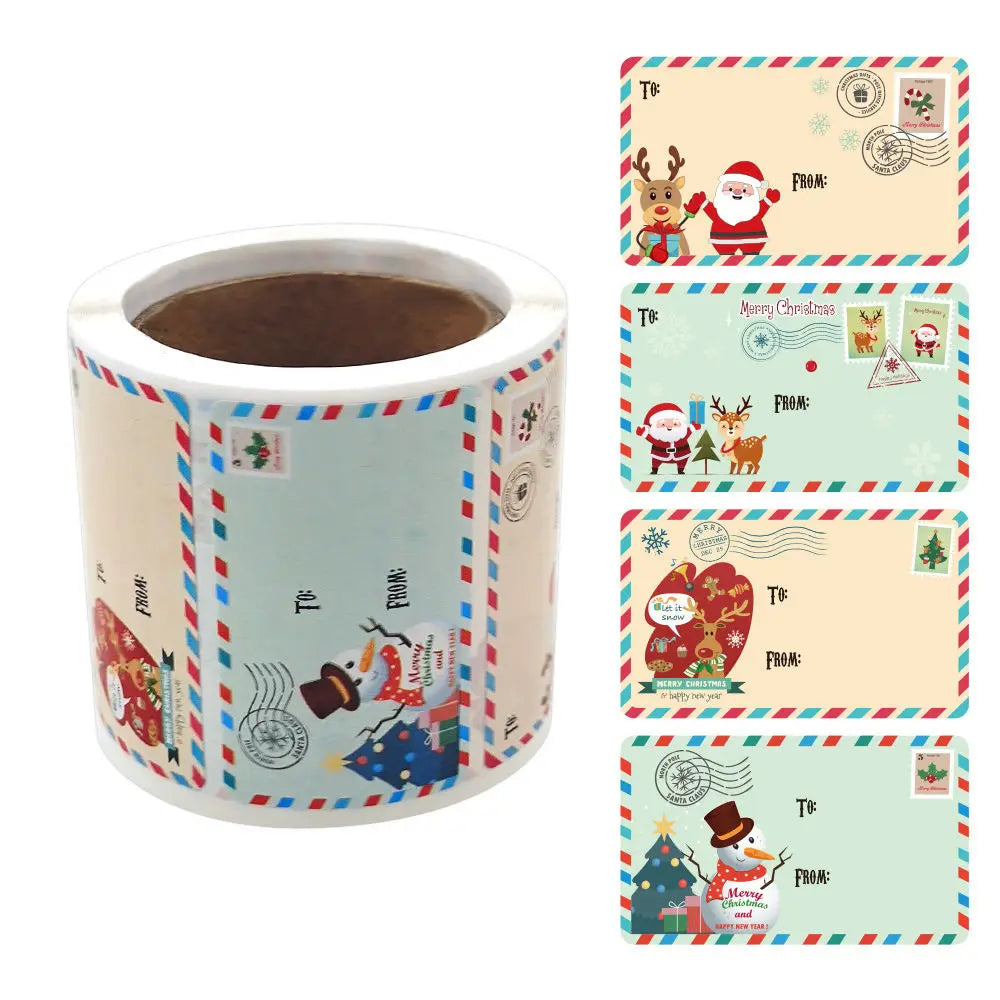 250 Pcs Christmas Tags Self Adhesive Gift Tags for Xmas Presents Christmas Name Labels Stickers for Wrapping Paper Birthday