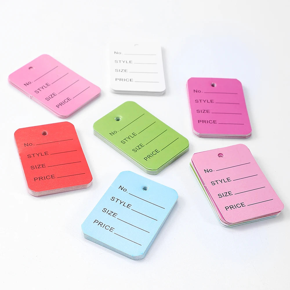 3.5x5cm 100PCS Price Tags Clothing Tag Multi-Colors Merchandise Marking Tag Display Label for Product Jewelry Clothing Tags