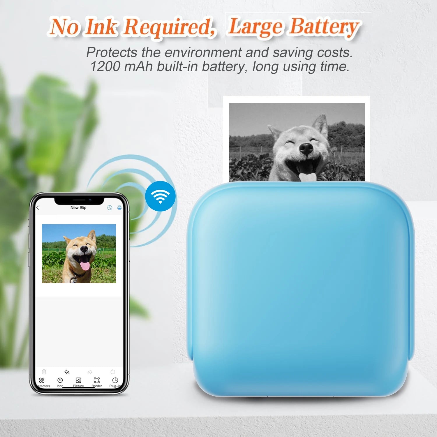 Wireless Mini Printer - Portable Thermal Label Maker Kit, 203dpi HD Printing, Multi-Function Printing, Supports Wireless/USB/Bat