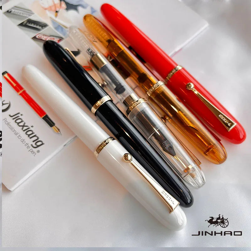 1pc Jinhao 9016/9013 Acrylic Fountain Pen Dadao Series Transparent Brown EF/F/M Nib with Large Capacity Ink Converter