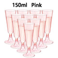 15/25/50pcs 150ml Disposable Champagne Glasses Cocktail Glasses Plastic Tall Glasses Martini Glasses for Weddings Party