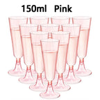 15/25/50pcs 150ml Disposable Champagne Glasses Cocktail Glasses Plastic Tall Glasses Martini Glasses for Weddings Party
