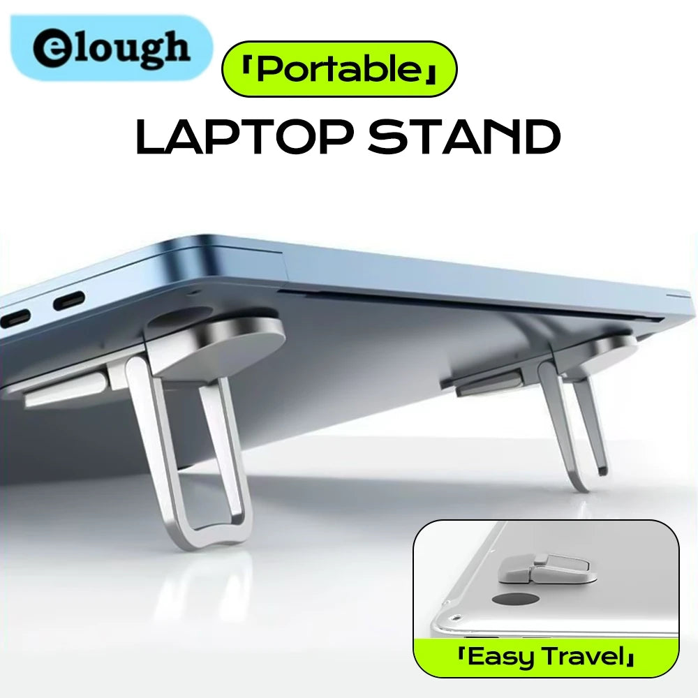 Elough Portable Laptop Atand Invisible Adhesive Bracket Folding Storage Height-Increasing Stand Keyboard Foot Pad Support Stand