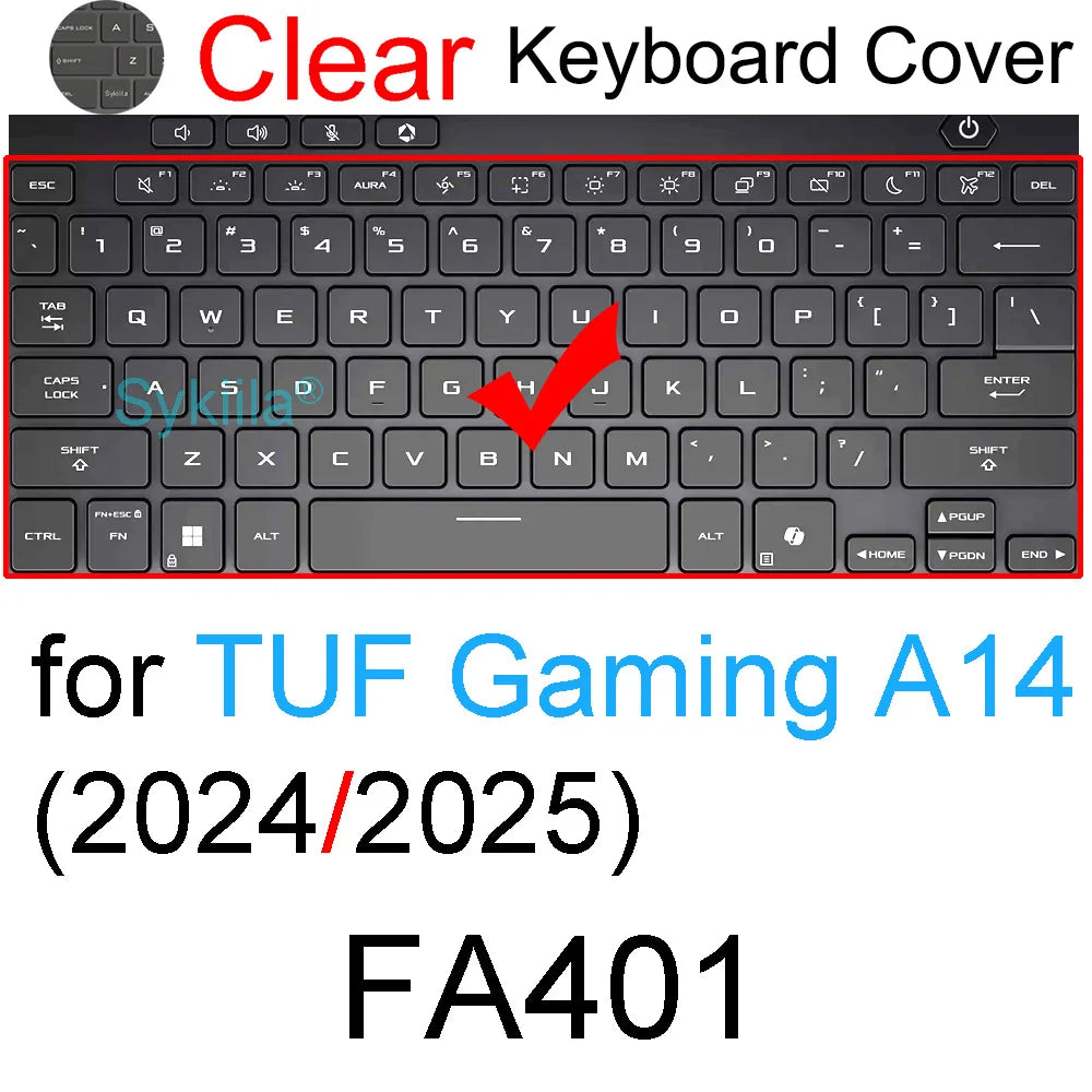 Keyboard Cover for ASUS TUF Gaming A15 A16 A17 A18 F15 F16 F17 FX507 FX607 FA608 FA808 FX608 Silicone Protector Skin Case 15 16