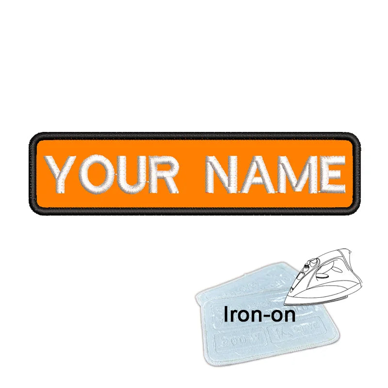 1PC 10cmX2.5cm Custom Personalized Name Embroidered Patch Number Stripes Badge Tags Armband Iron On Backing Hook & Loop Backing