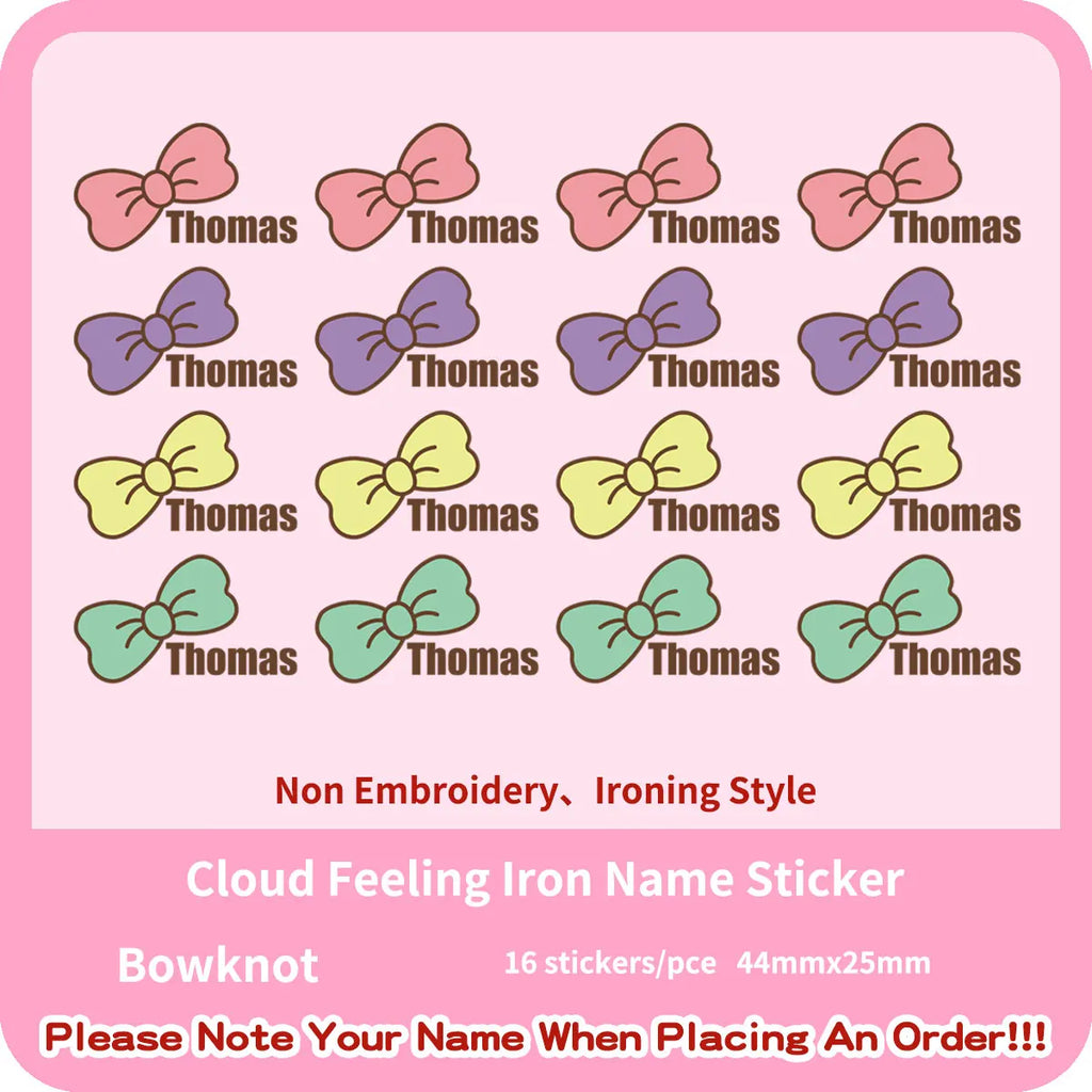 Custom Thermal Embroidery Iron Name Tag Sticker Personalized Washable Sewing Clothing Children Stickers Clothes Babysuit Labels