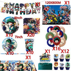 My Hero Academy Birthday Party Decoration Disposable Tableware Cup Tablecloth Balloon Backdrop Cake Topper Baby Shower Supplies