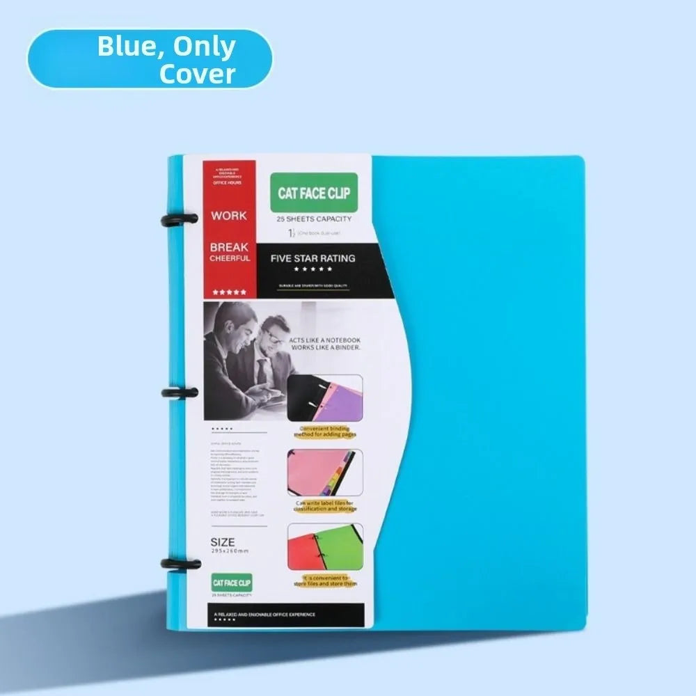 3 Ring Loose-leaf File Folder Waterproof Detachable Notebook Binder Dustproof Thickened 3 Hole Punched Lined Paper Mobile Office