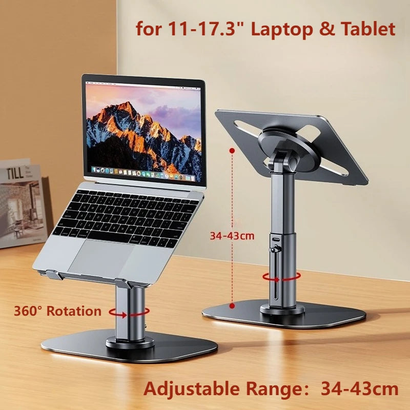 Oatsbasf Metal Desktop Laptop Holder Riser Computer Stand Height Adjustable Portable Laptop Table Stand for 11-17.3" Device