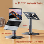 Oatsbasf Metal Desktop Laptop Holder Riser Computer Stand Height Adjustable Portable Laptop Table Stand for 11-17.3" Device