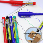 8Pcs 45mm Waterproof Long Head Nib Deep Hole Markers Pen Tile Carpenter Pen Multi-purpose for Woodworking Black/Blue/Red Ink
