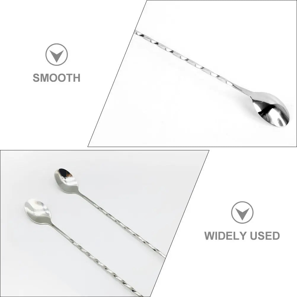 Stainless Steel Cocktail Stirring Spoon Bar Mixing Spoon for Coffee Tea Honey Beverages Dessert Stirrer Multi-Function Household