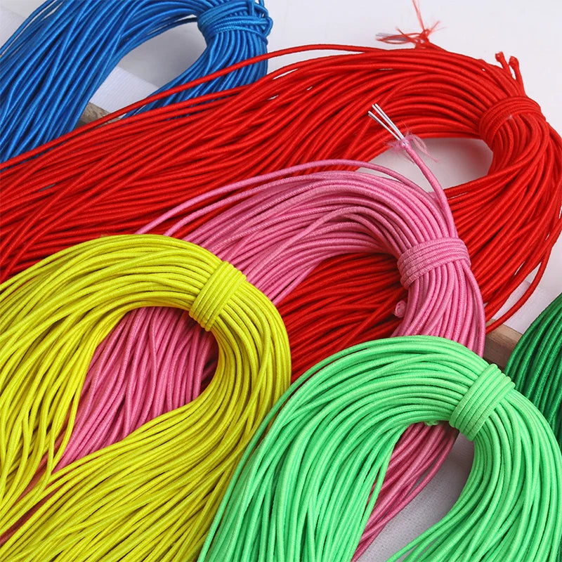 1.5mm Colorful High-Elastic Round Elastic Cord Rope Rubber Band Elastic Spandex Band Trim DIY Sewing Accessories