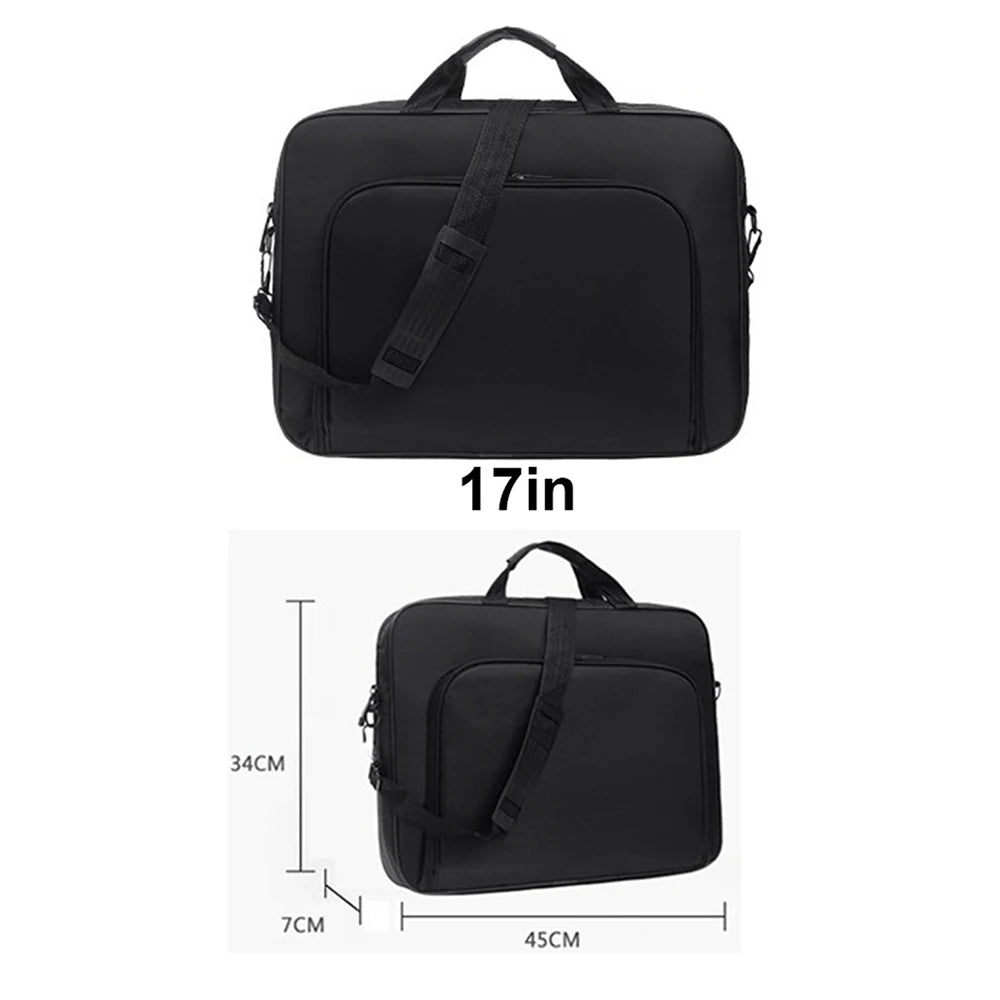 15.6 Inch 17 In Laptop Bag Business Portable Nylon Handbags Laptop Shoulder Briefcase Zipper Anti-theft Shoulder Simple Style