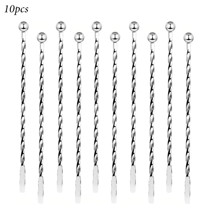Stainless Steel Stirrers 7.5 Inch Stir Sticks with Small Rectangular Paddles for Stirring Coffee Beverages Swizzle Stick