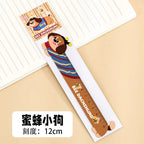 Cartoon Strip Puppy Magnetic Bookmark Ruler Student Cute High-value Bendable Ruler Special-shaped Magnetic Ruler