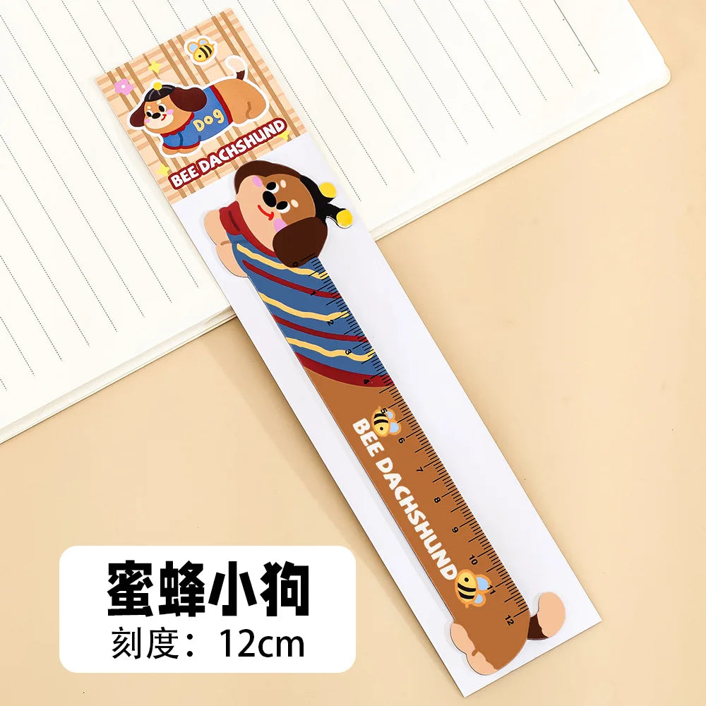 Cartoon Strip Puppy Magnetic Bookmark Ruler Student Cute High-value Bendable Ruler Special-shaped Magnetic Ruler