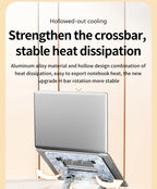 Laptop Stand 360° Rotatable Notebook Holder Liftable Desk Riser Stand Aluminum Alloy Stand Compatible With 9.7-17.3 Inch Laptops