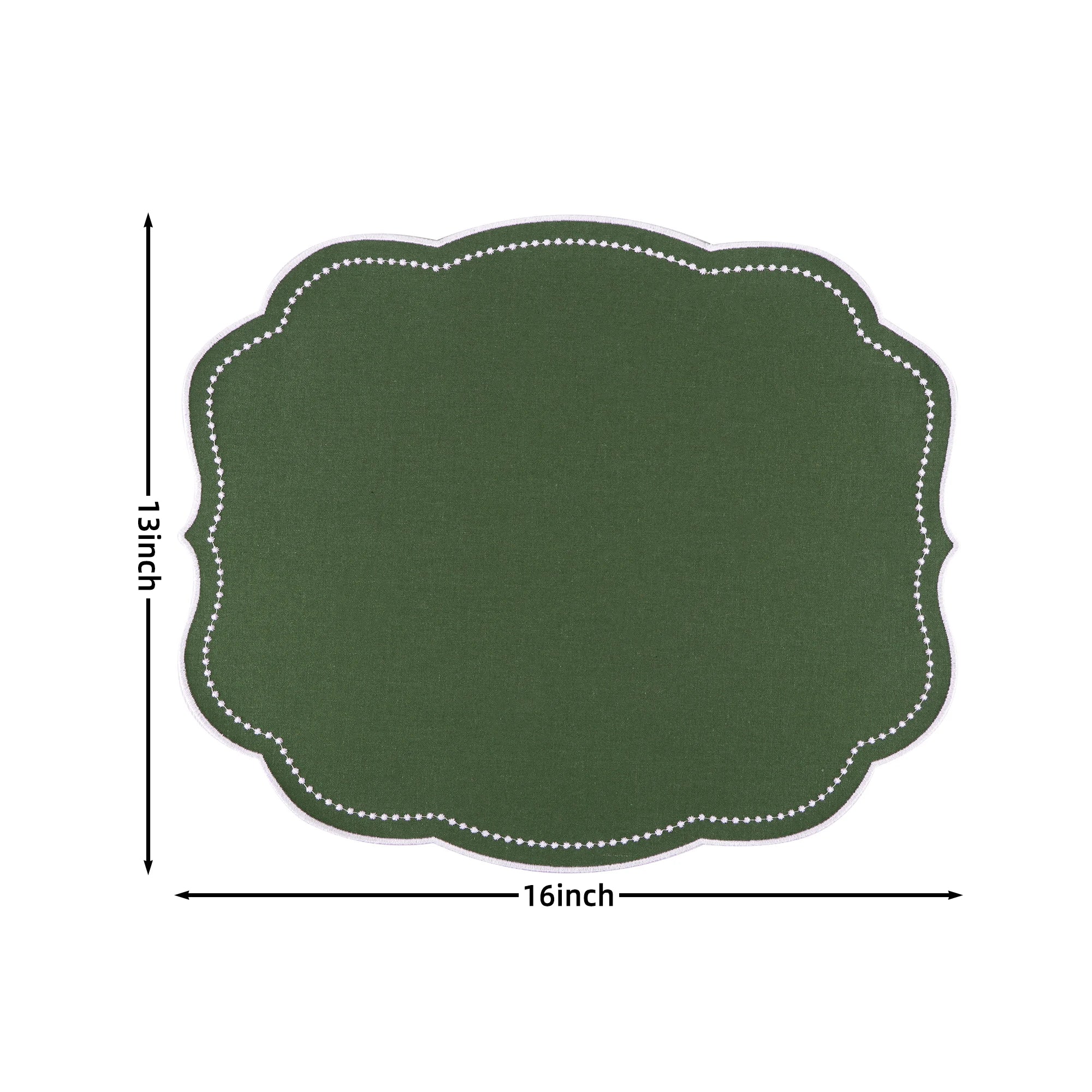 High Quality Embroidered Napkin Vintage Wavy Edge Color Blocking Design Reusable Placemats Wedding Banquet Decoration