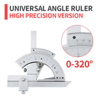 320/360° Universal Angle Ruler Carbon Steel Protractor Angle Measuring Instrument Magnifying Glass Woodworking Measuring Tools
