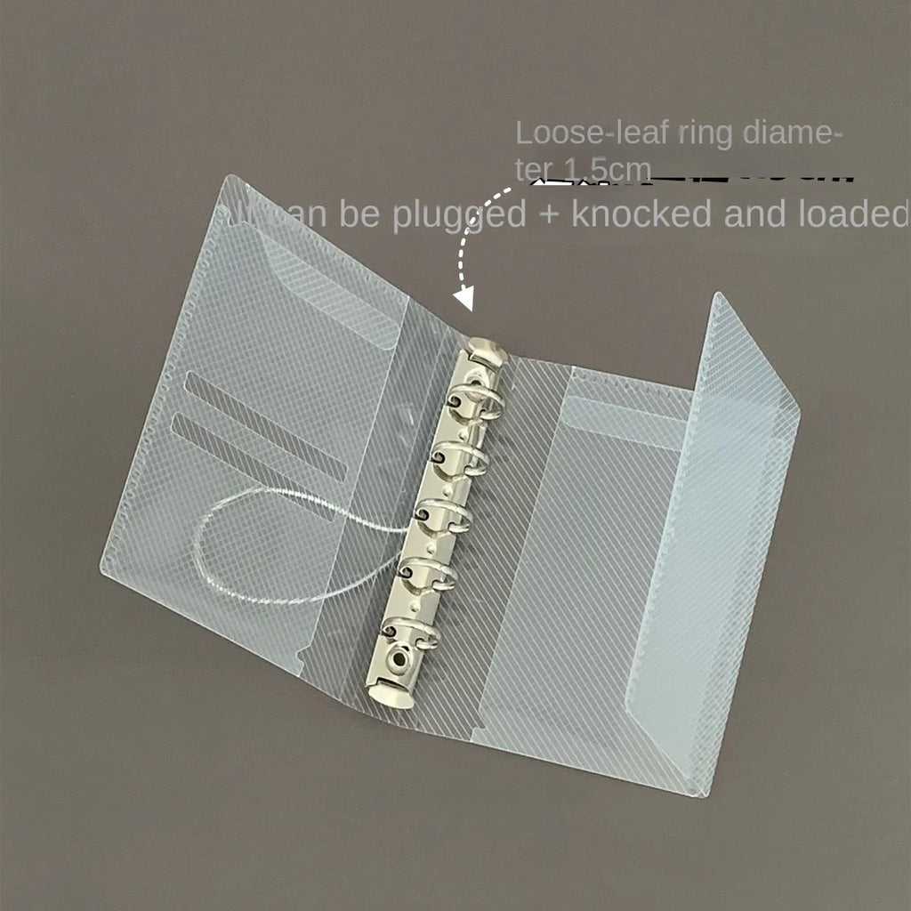 M5 A7 A6 Diagonal PP Three Fold PP Loose Leaf notebook Cover Mini Portable Sticker Small Card Photo Storage Ledger