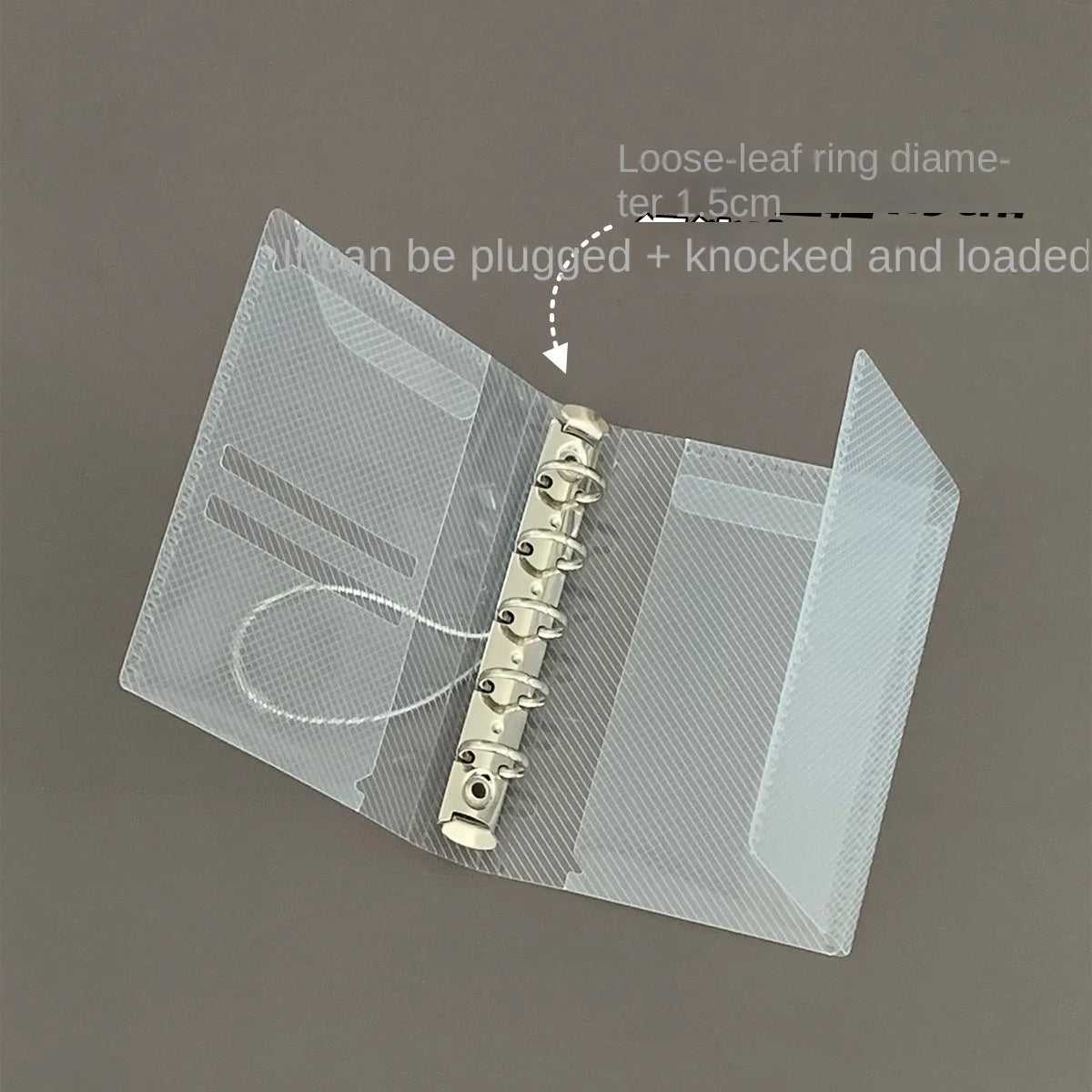 M5 A7 A6 Diagonal PP Three Fold PP Loose Leaf notebook Cover Mini Portable Sticker Small Card Photo Storage Ledger