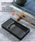 Multi-functional Inkstone Holding and Grinding Ink Anti-drop Portable Easy Clean Both Sides Usable Stationery for Students