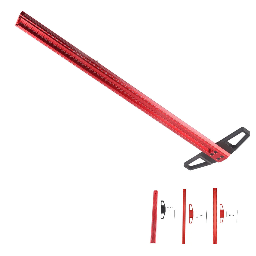 T Type Woodworking Ruler Hole Positioning Scribing Gauge Aluminum Alloy Measuring Tool for Carpenter