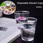 Reusable Transprent Plastic Disposable Dessert Cups Round Pudding Boxes Cupcake Muffin Cup Mould Kitchen Drinks Tools 50/90ml