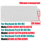 Keyboard Cover for 2022-2024 M4 M3/M2/M1Chip Pro 14"/16" A3401/A2992/A2779/A2991/A3403 MacBook Air 15.3"/13.6" A3113/A3114/A2941