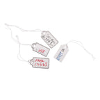 1000pcs Jewelry Strung Pricing Price Tags String Silver Merchandise Cloth Label Blank Tag White Card Paper Elastic Lanyard