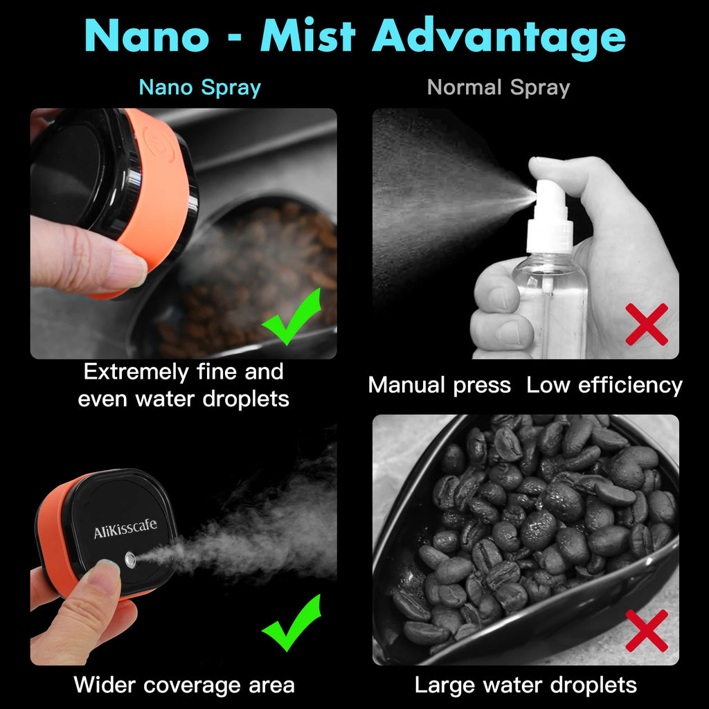 Coffee Bean Spray Tray Bean Dosing Cup Sprayer Electric Atomizer Anti-Static Bottle Grinding Barista Tools Espresso Accessories