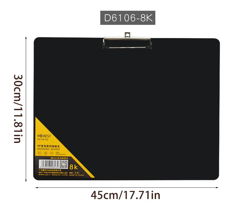 A3 Horizontal Waterproof Sketch Clipboard for Beginners - 4K Vertical Sketch Board for Drawing, 8K Writing Board for Adults