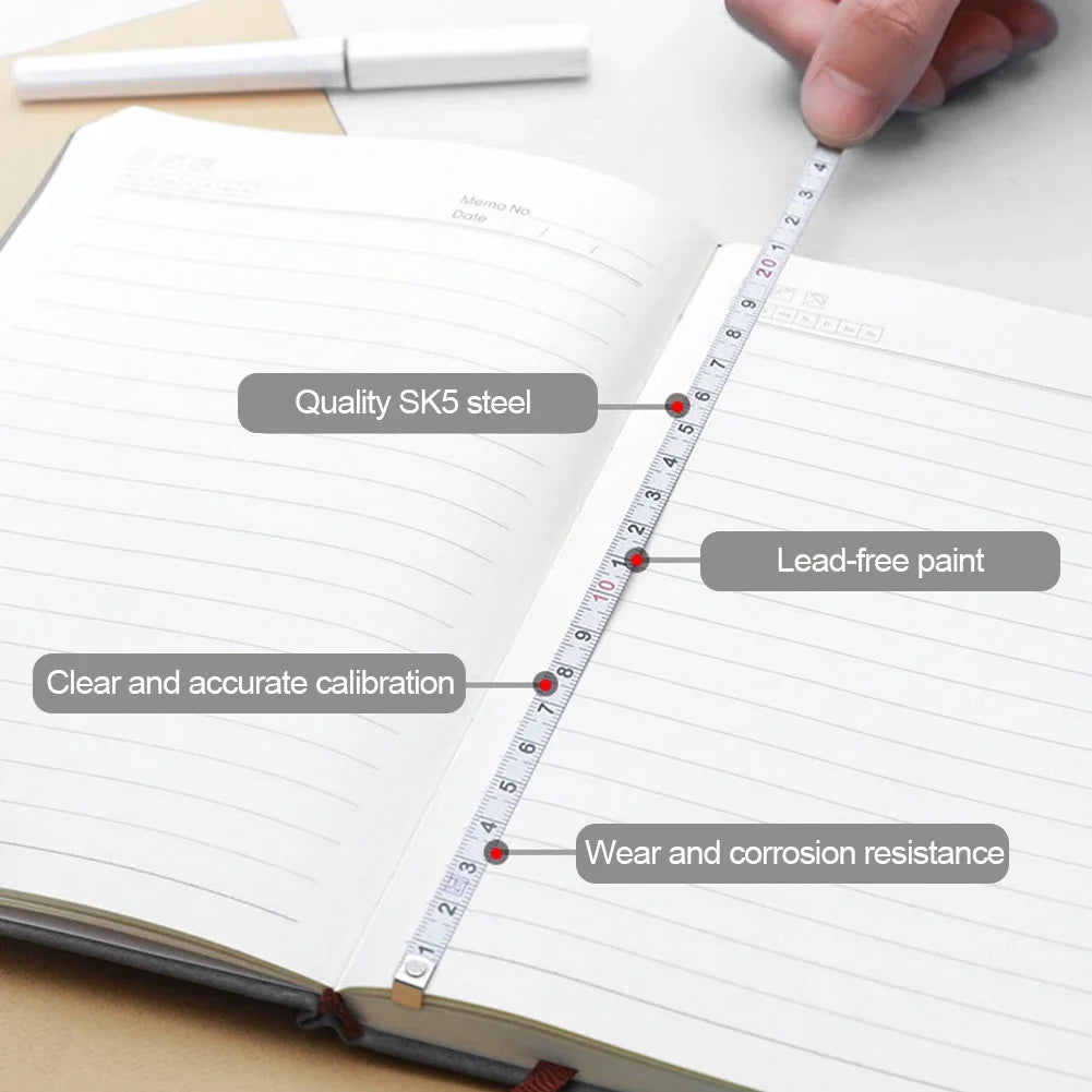 Key Ring Tape Measure Keychain Gauging Tools Retractable Ruler Pull Ruler Measuring Tools Stainless Steel Portable