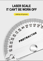 Stainless Steel Rotating Protractor 180° Angle Gauge Finder High Precision Metal Protractor Woodworking Metal Measuring Ruler