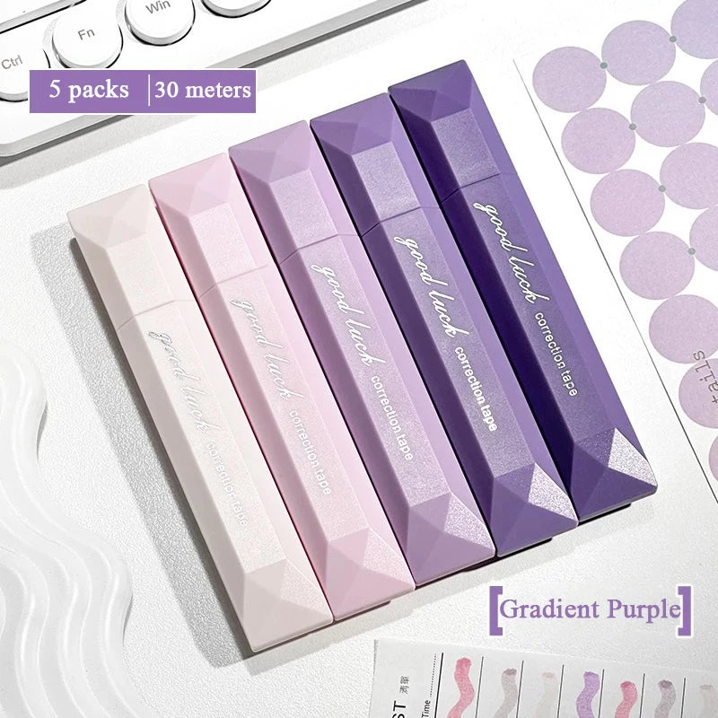 5pcs/box Pen Shaped Correction Tapes Double Sided Adhesive Tape Aesthetic Correction Tape for School Office Supplies