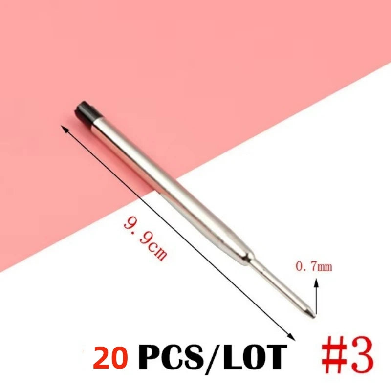20Pcs/Set Pen Refill Different Metal Ballpoint Pen Refills Office School Stationery Gifts Pen Choose Blue black refills Pen Sale