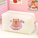 Cute Capybara 1pc pink blue Pillow Design Cosmetic Bag Pencil Case Pen Pouch Large-capacity Student Storage Pencil Case gift