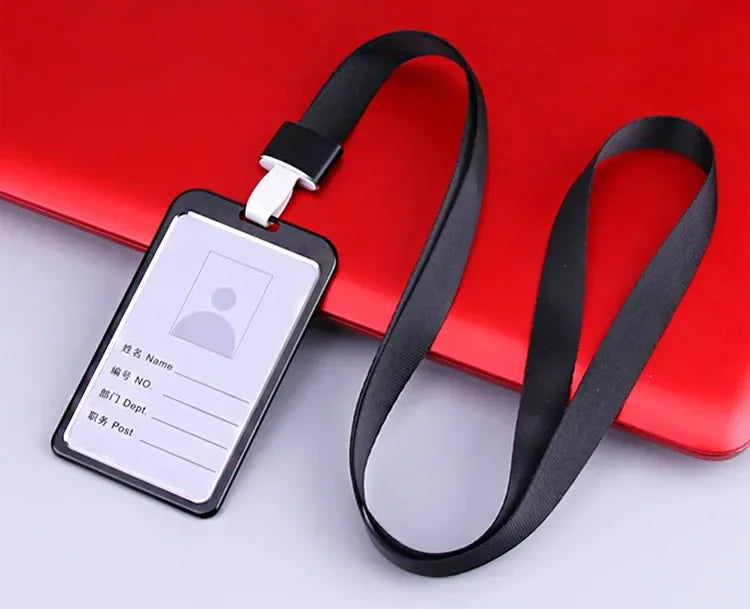 1 Pcs Aluminum Alloy Card Cover Case Bank Business Work Card Holder with ABS Retractable Badge Reel Credit ID Card Badge Bag