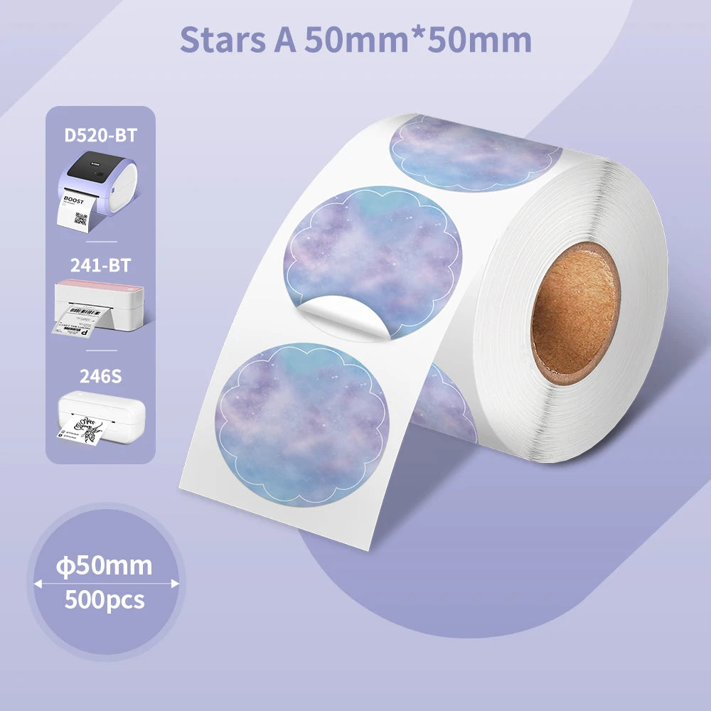 Phomemo PM-241BT Shipping Label Printer Label Sticker Round Label Square Label Rainbow Color DIY Logo Design Small Business