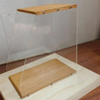 Solid Wood Record Rack Desktop Decoration Transparent Vinyl Record Display Stand Tape and Book Storage Box Solid Wood Storage Sh