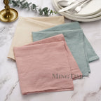 12pcs Napkins 40X40CM Plain Washed Cotton Tea Towel Dining Place Mats Wedding Party Christmas Linen Kitchen Cloths Table Decor