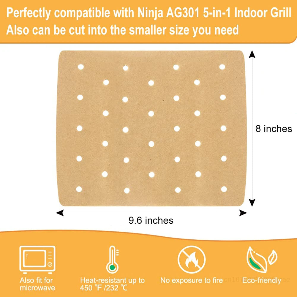 50pcs Air Fryer Parchment Paper For Ninja Foodi Grill 5-in-1 AG301 Ninja Foodi Accessories Air Fryer Accessories Air Fryer Liner