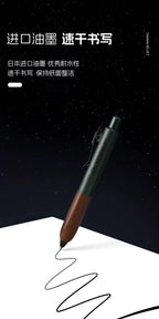 Retro Metal Mini Pocket Gel Pen Wood Grip Small Signing Pens 0.5mm Black Ink Smooth Writing Mignight Retractable Daily Write Pen