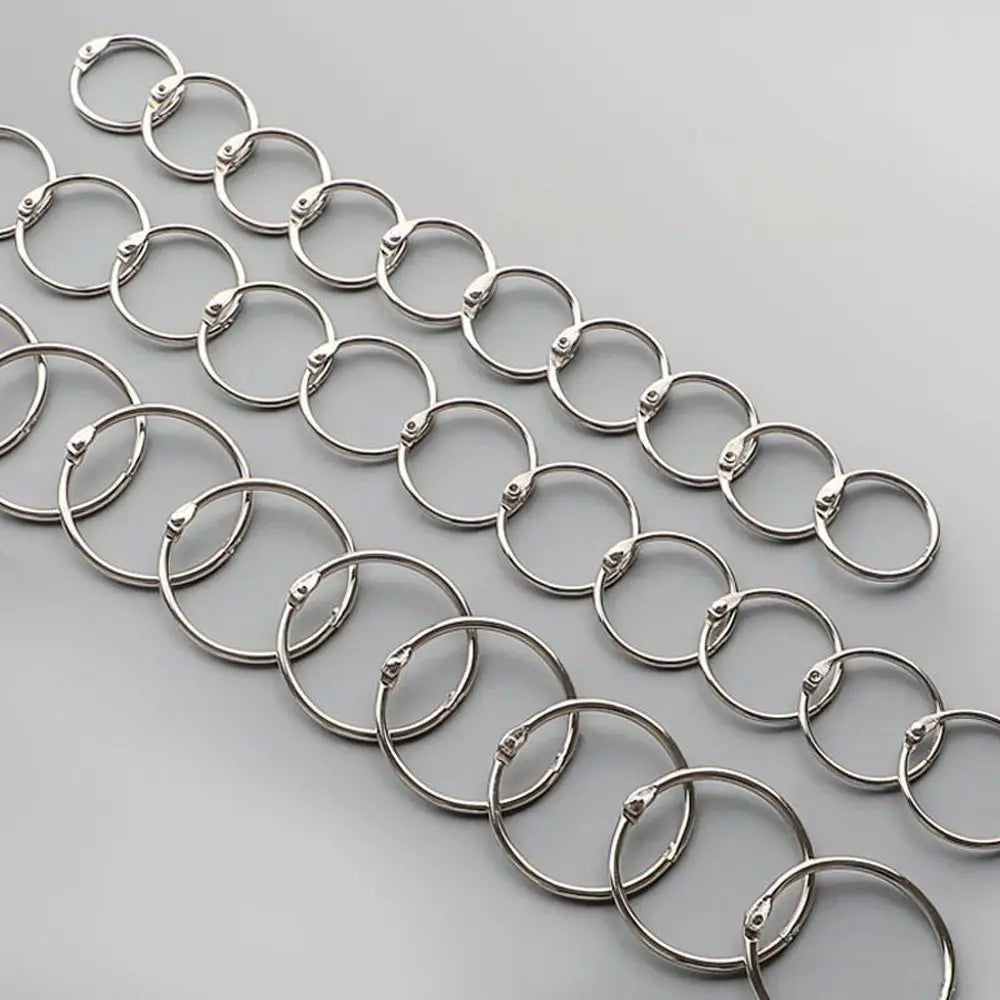 Durable Metal Binder Ring Silver/Rose Gold Office Supplies Loose-leaf Ring Clip 20/30/40/50mm Binding Clip Book