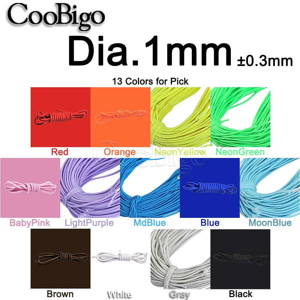 5 Meters 1mm 2mm 3mm Round Elastics Bungee Shock Cord Elastic Rope Rubber Band Strap String Cordon Shoelaces Sewing Accessories