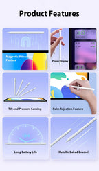 For Apple Pencil For iPad Air 11 M4 M3 M2 5 4 A16 Pro 13 11th M5 12.9 Stylus Pen 10 9 9th 10th Gen Mini 6 7 Bluetooth Touch Pens
